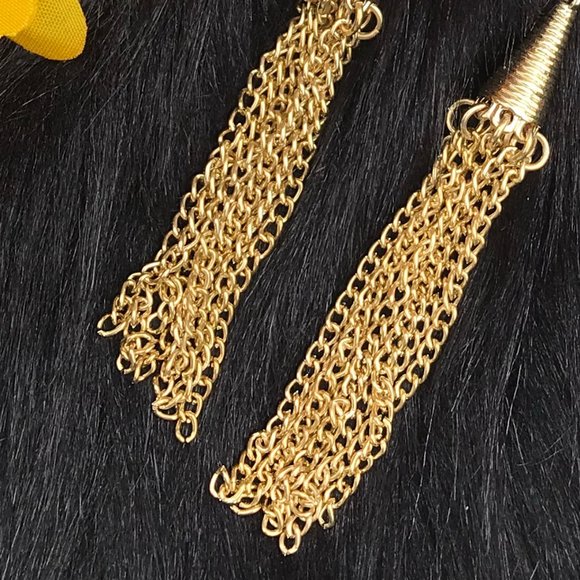 Long Boho Earrings Crystal Fringe Tassel Drops NWT - Picture 3 of 5